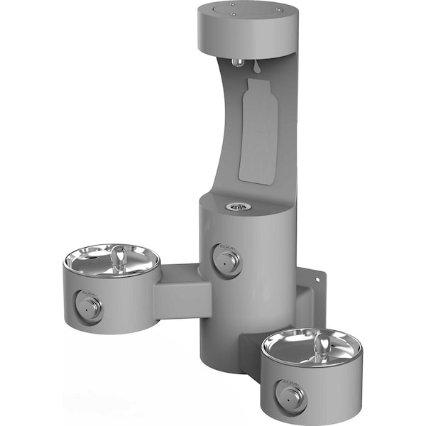 Elkay Outdoor Lk4409 Wall Mount Bi-Level Fountain & Bottle Filler Gray LK4409BFGRY - main
